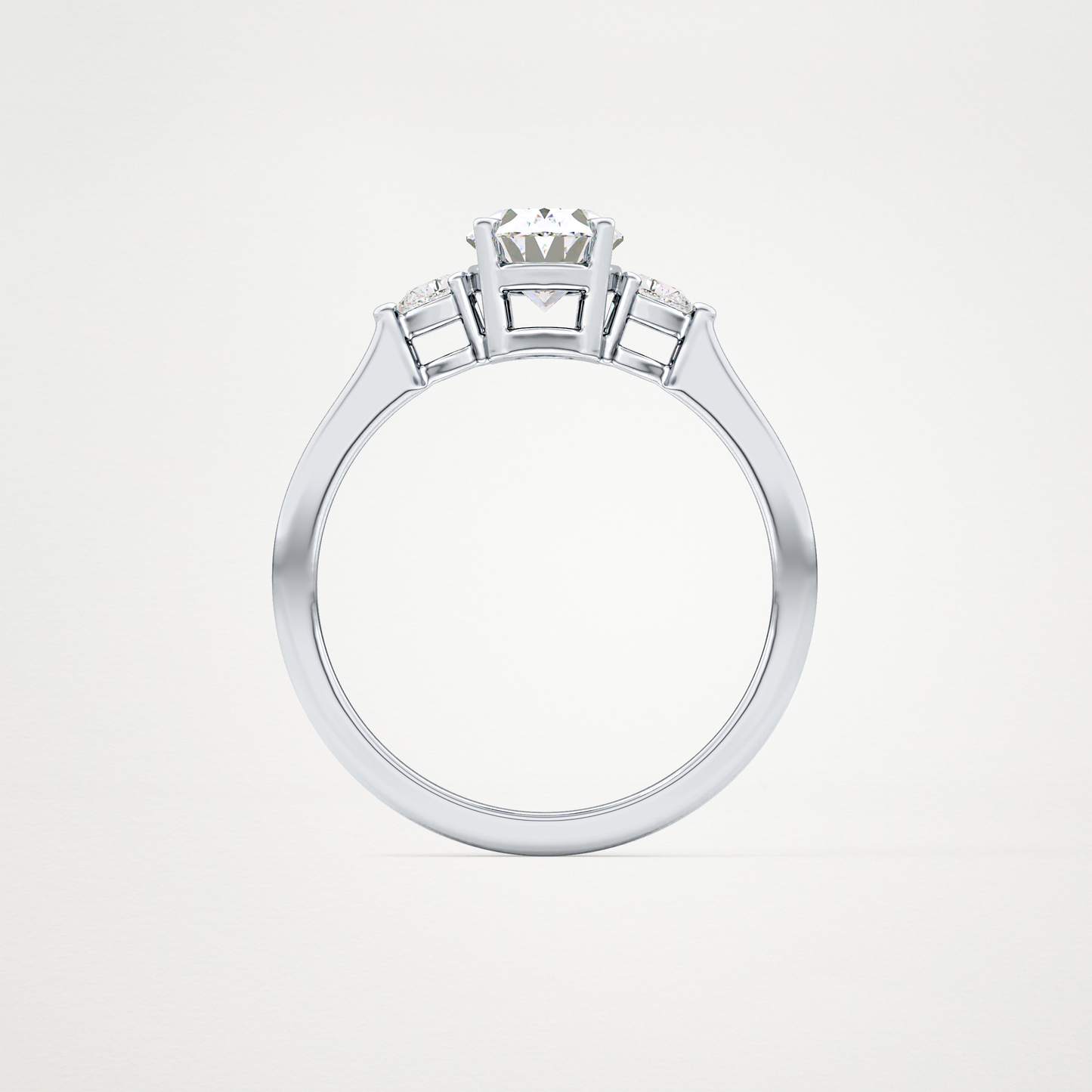 Oval Three Stone Lab Grown Diamond Engagement Ring