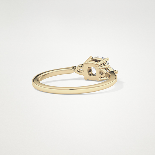 Cushion Three Stone Lab Grown Diamond Engagement Ring