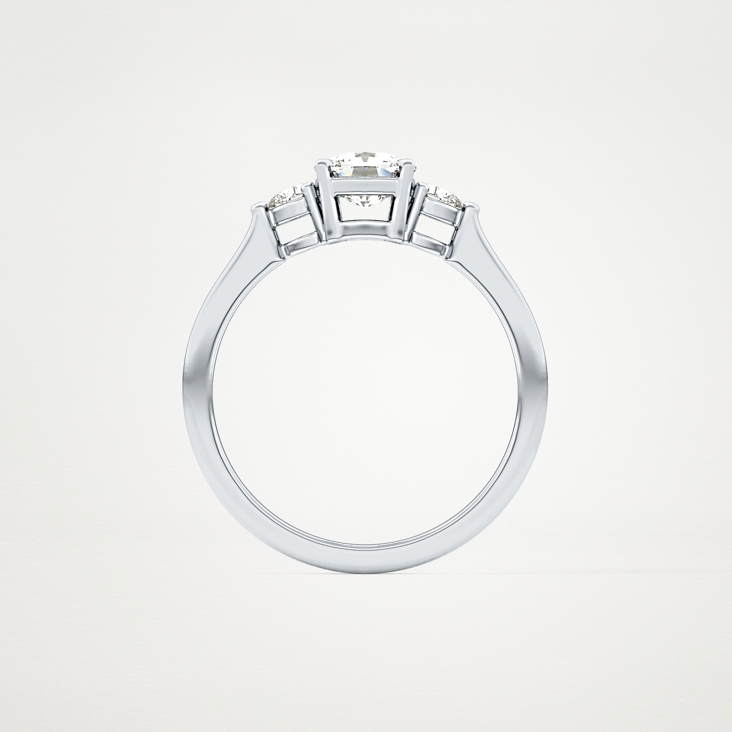 Cushion Three Stone Lab Grown Diamond Engagement Ring