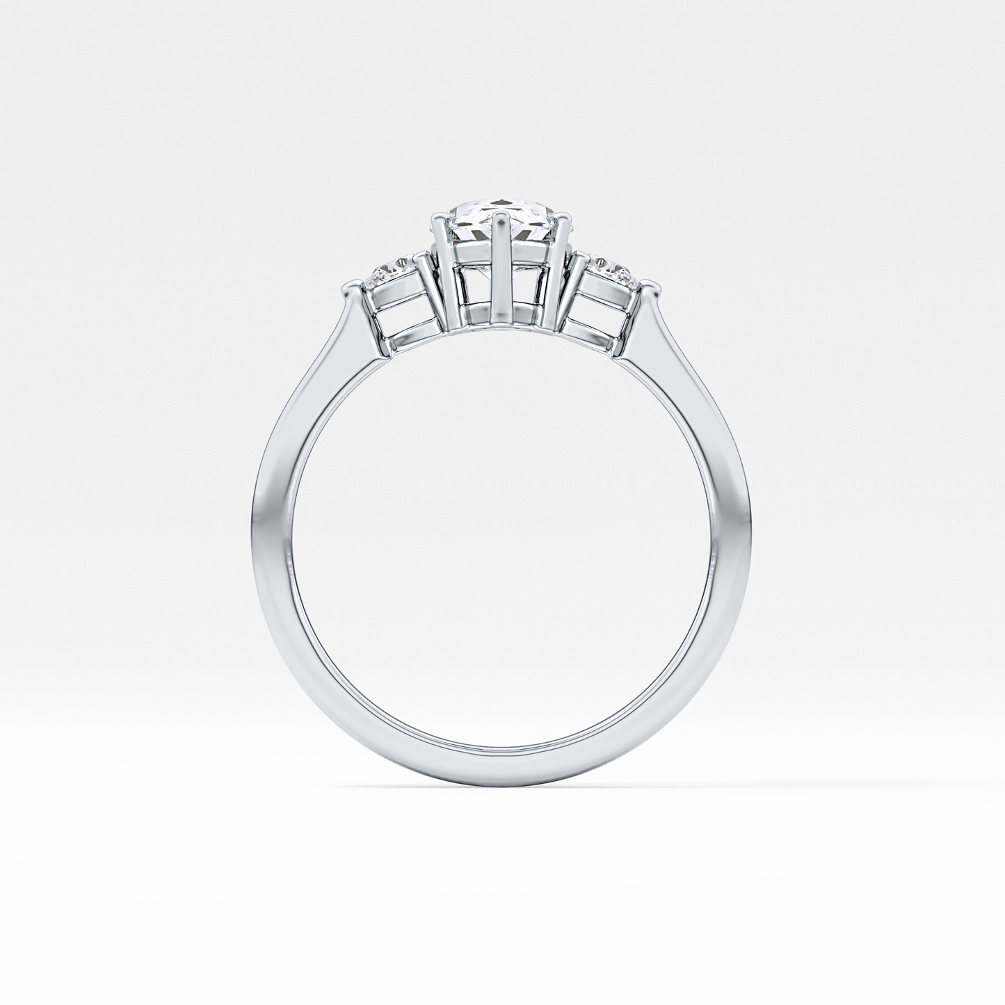 Pear Three Stone Lab Grown Diamond Engagement Ring