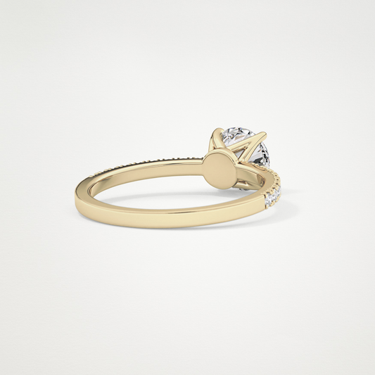Round Pave Lab Grown Diamond Engagement Ring