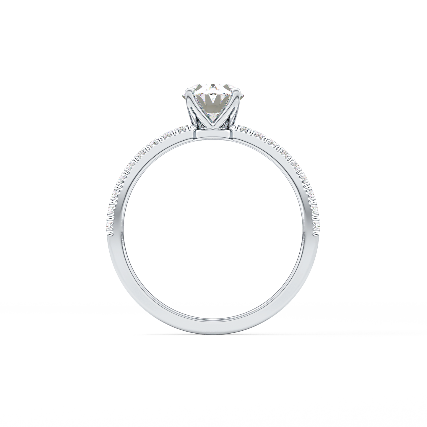 Oval Pave Lab Grown Diamond Engagement Ring