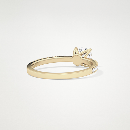 Cushion Pave Lab Grown Diamond Engagement Ring