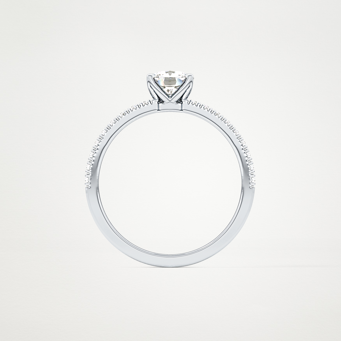 Cushion Pave Lab Grown Diamond Engagement Ring