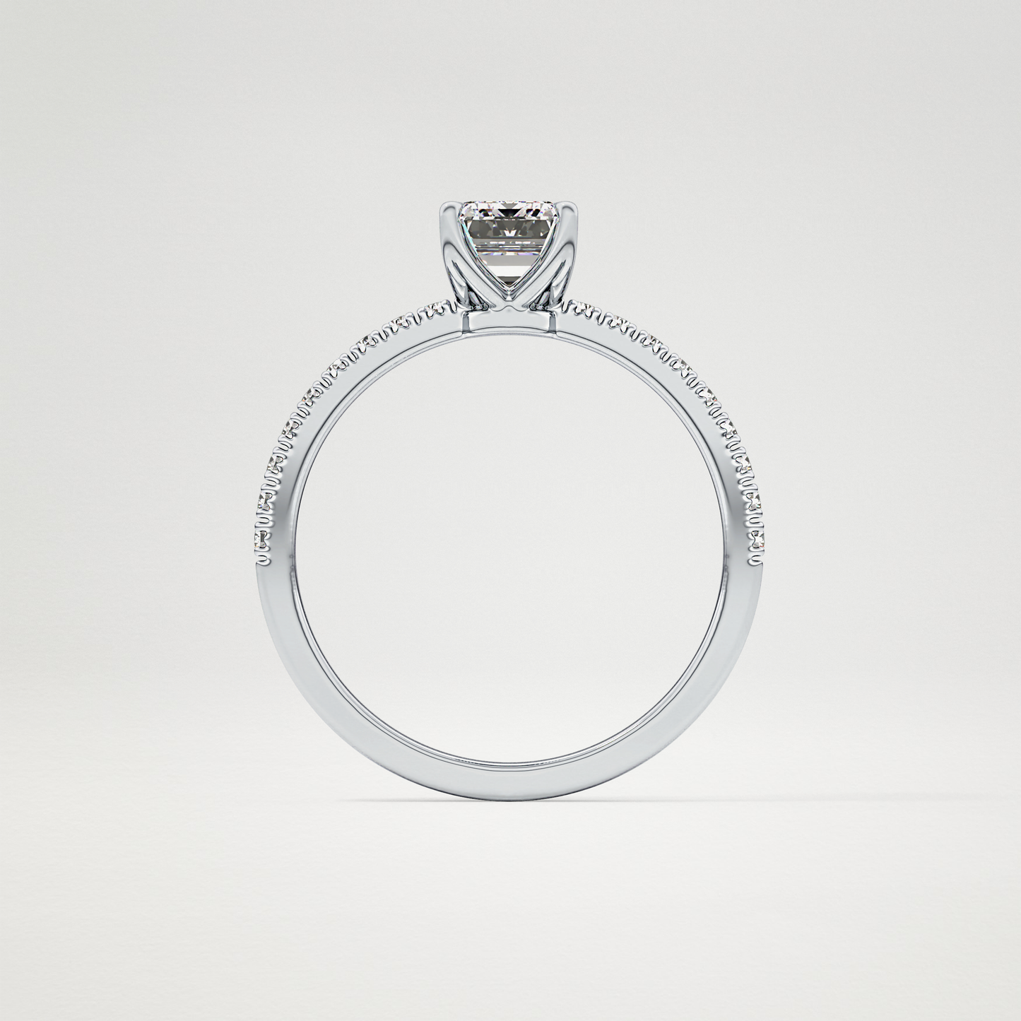 Emerald Pave Lab Grown Diamond Engagement Ring