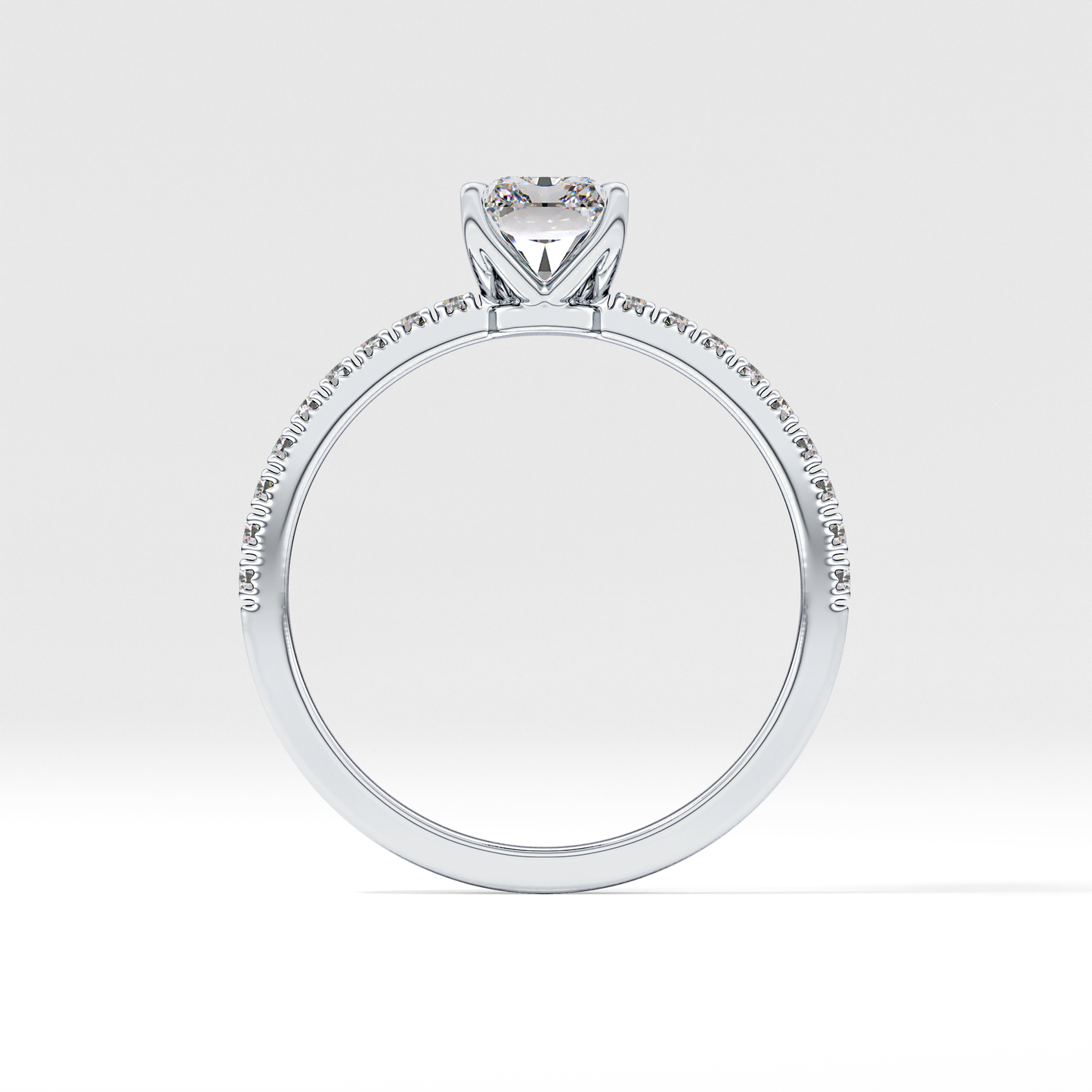 Radiant Pave Lab Grown Diamond Engagement Ring