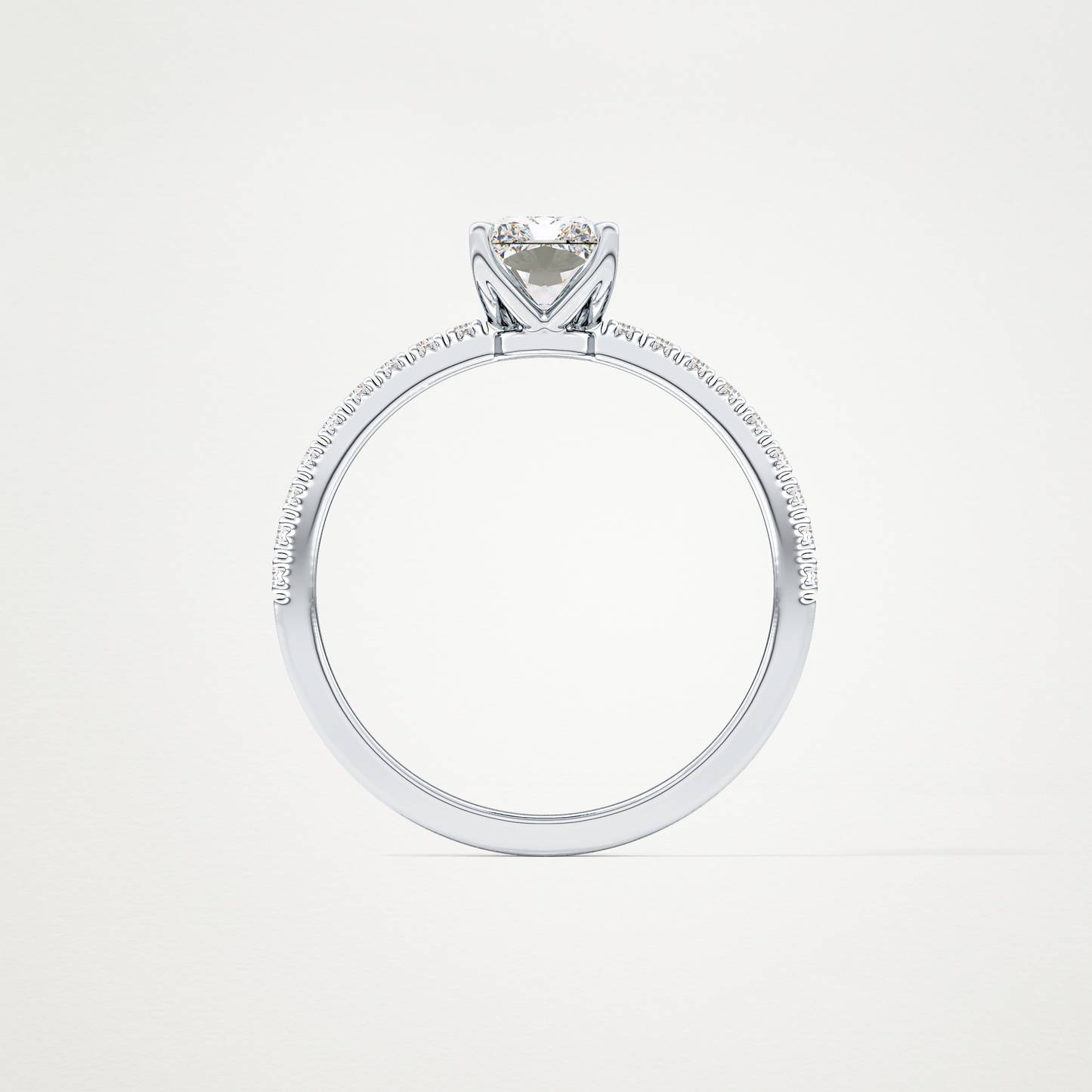 Radiant Pave Lab Grown Diamond Engagement Ring