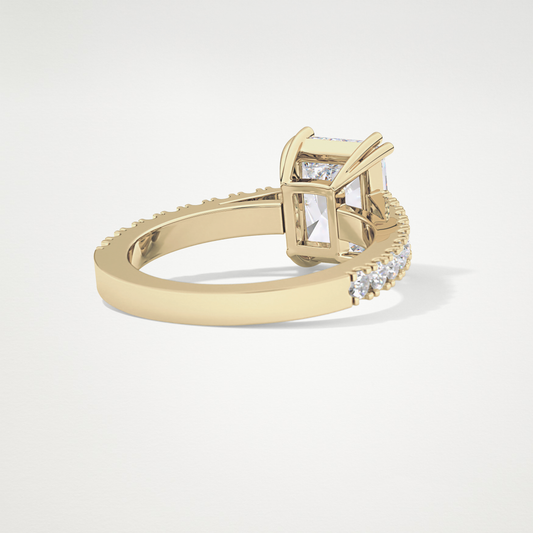 Emerald Pave Lab Grown Diamond Engagement Ring