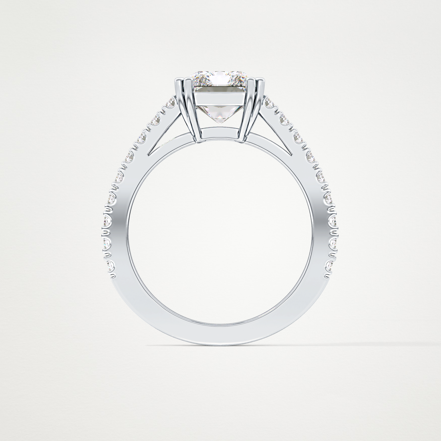 Emerald Pave Lab Grown Diamond Engagement Ring