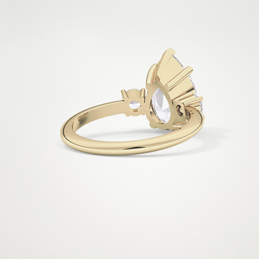Pear Three Stone Lab Grown Diamond Engagement Ring