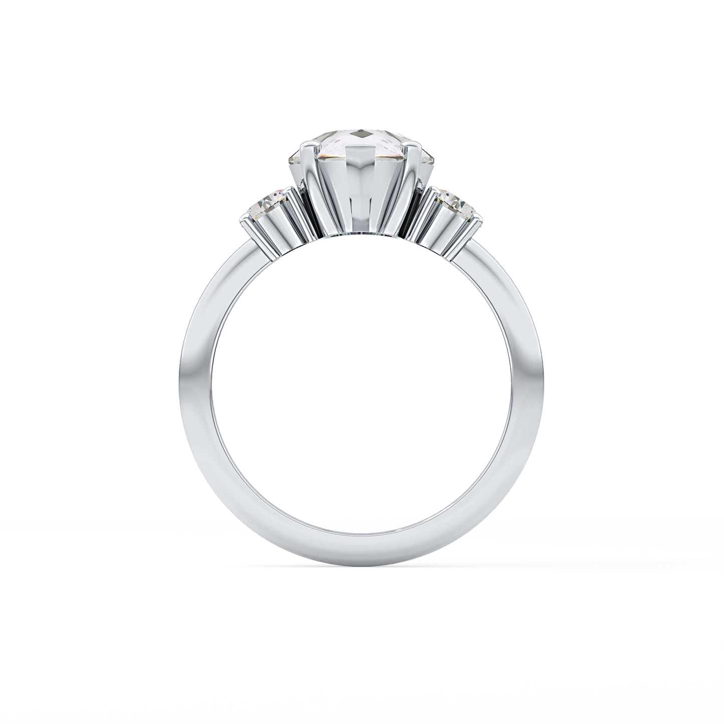 Pear Three Stone Lab Grown Diamond Engagement Ring