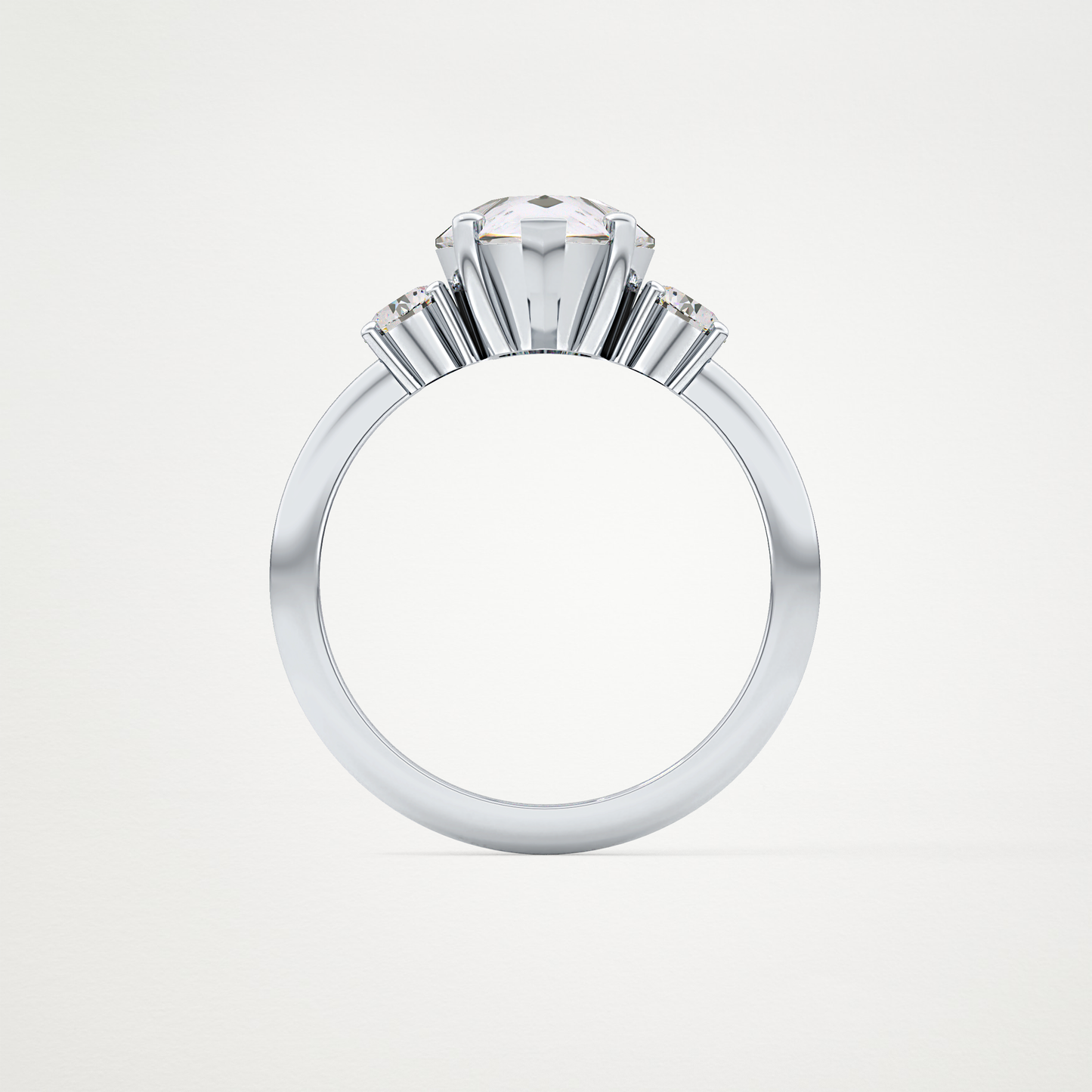 Pear Three Stone Lab Grown Diamond Engagement Ring