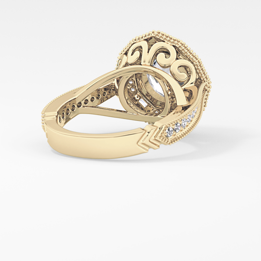 Round Cluster Lab Grown Diamond Engagement Ring