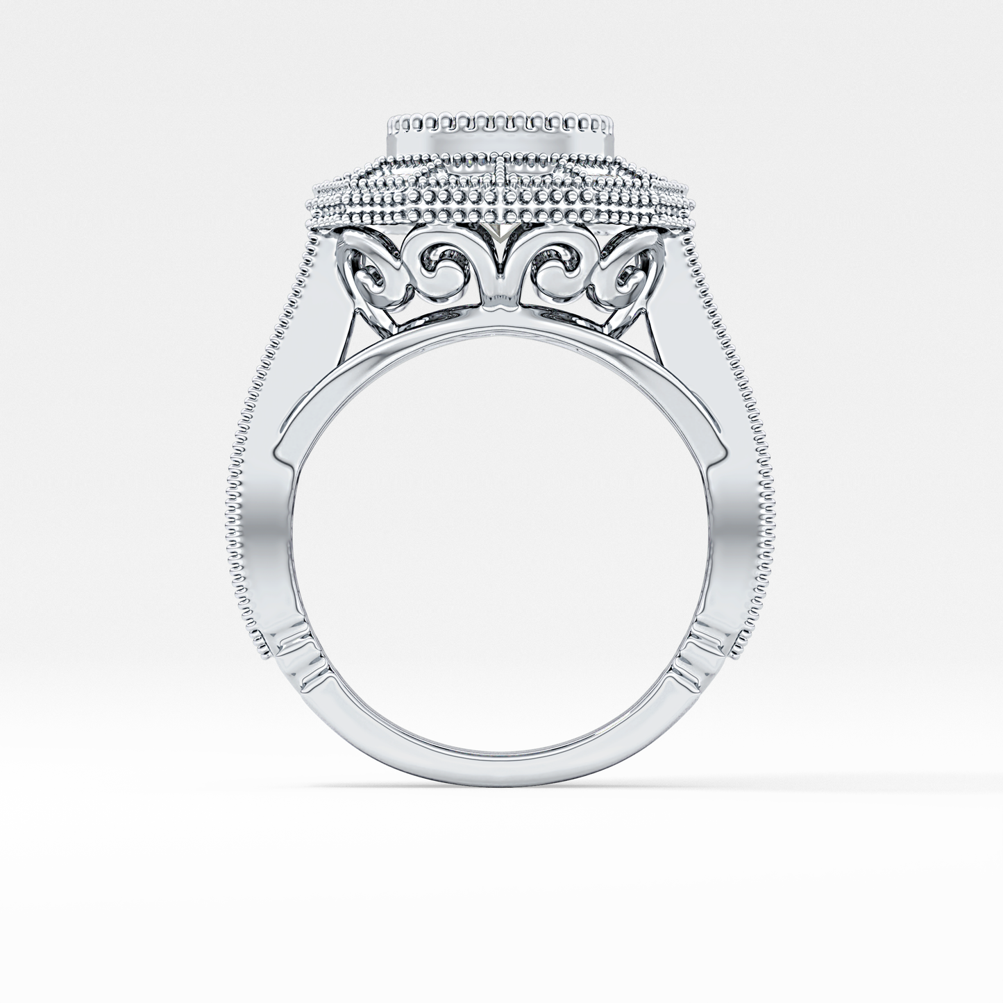 Round Cluster Lab Grown Diamond Engagement Ring