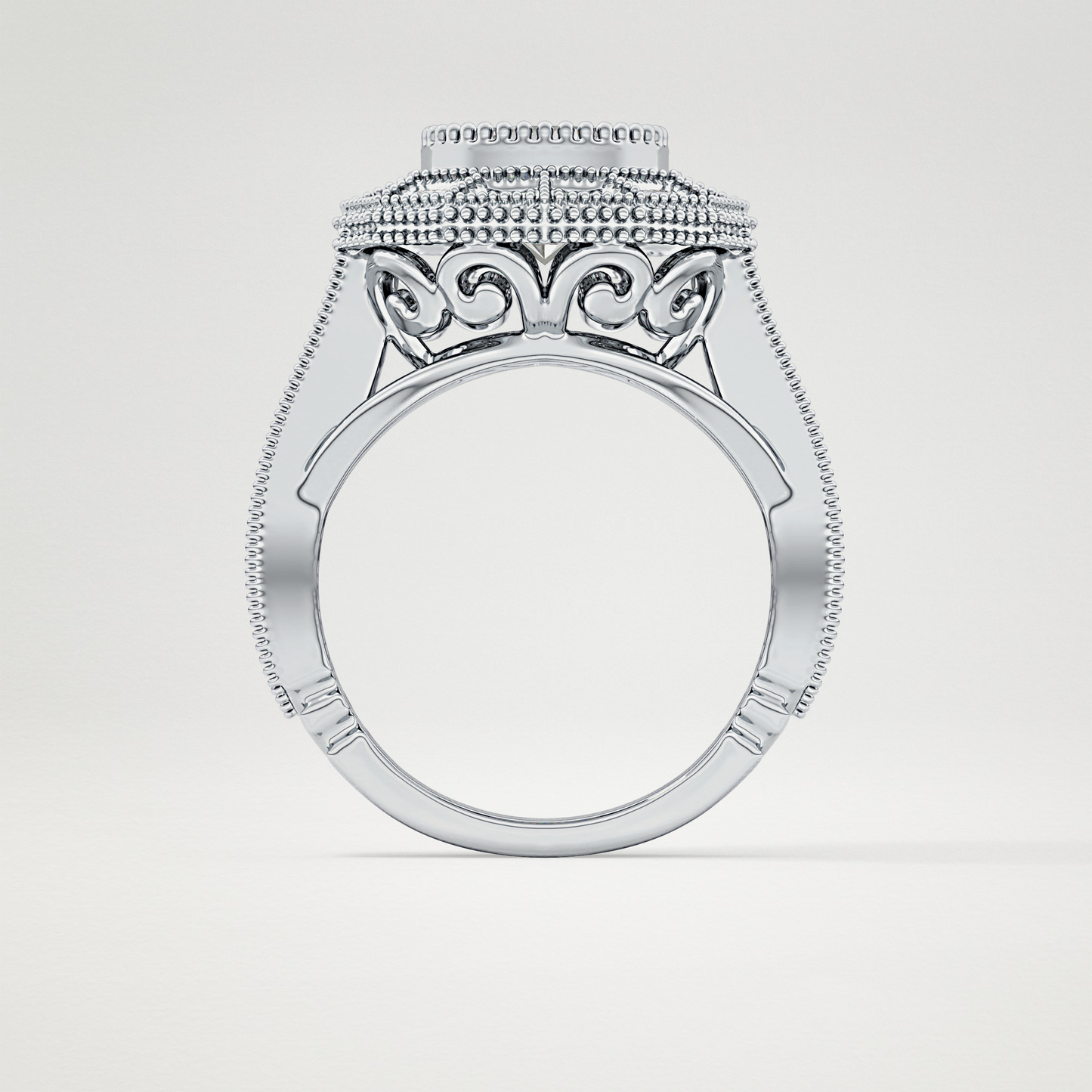 Round Cluster Lab Grown Diamond Engagement Ring
