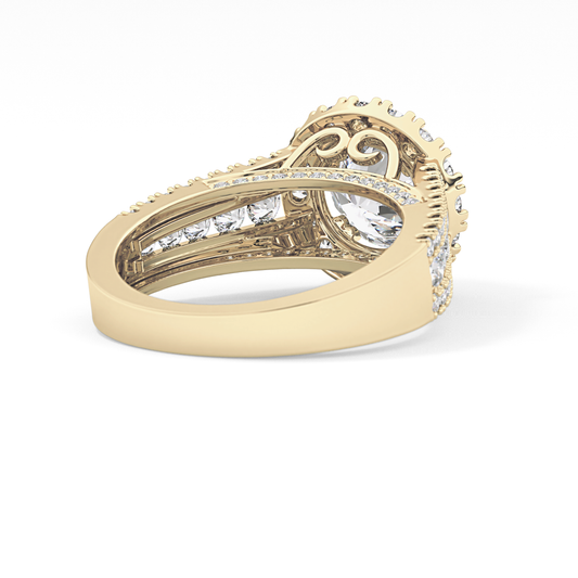 Round Pave Lab Grown Diamond Engagement Ring