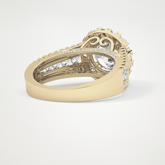 Round Pave Lab Grown Diamond Engagement Ring