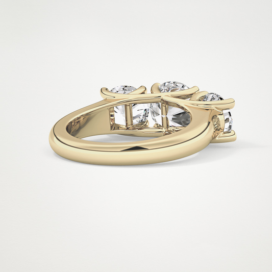 Round Three Stone Lab Grown Diamond Engagement Ring