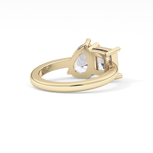 Princess & Pear Toi Et Moi Lab Grown Diamond Engagement Ring