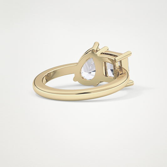 2.38 TCW Princess & Pear Toi Et Moi Lab Grown Diamond Engagement Ring