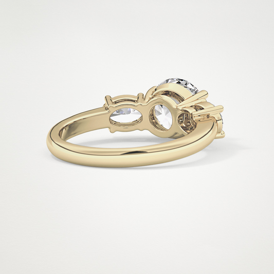 Round Three Stone Lab Grown Diamond Engagement Ring