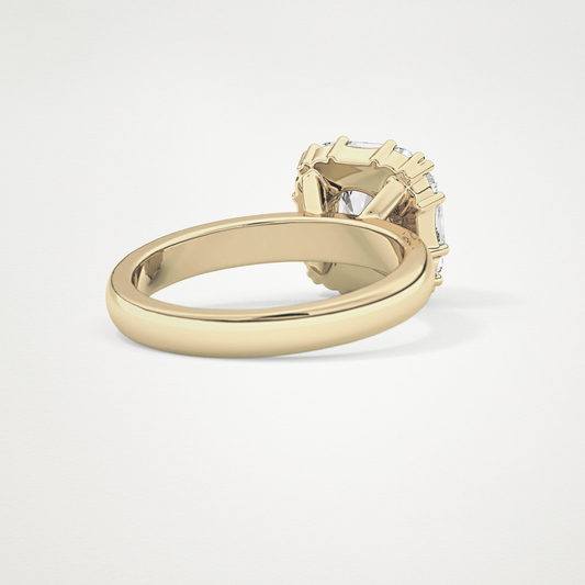 Round Cluster Lab Grown Diamond Engagement Ring