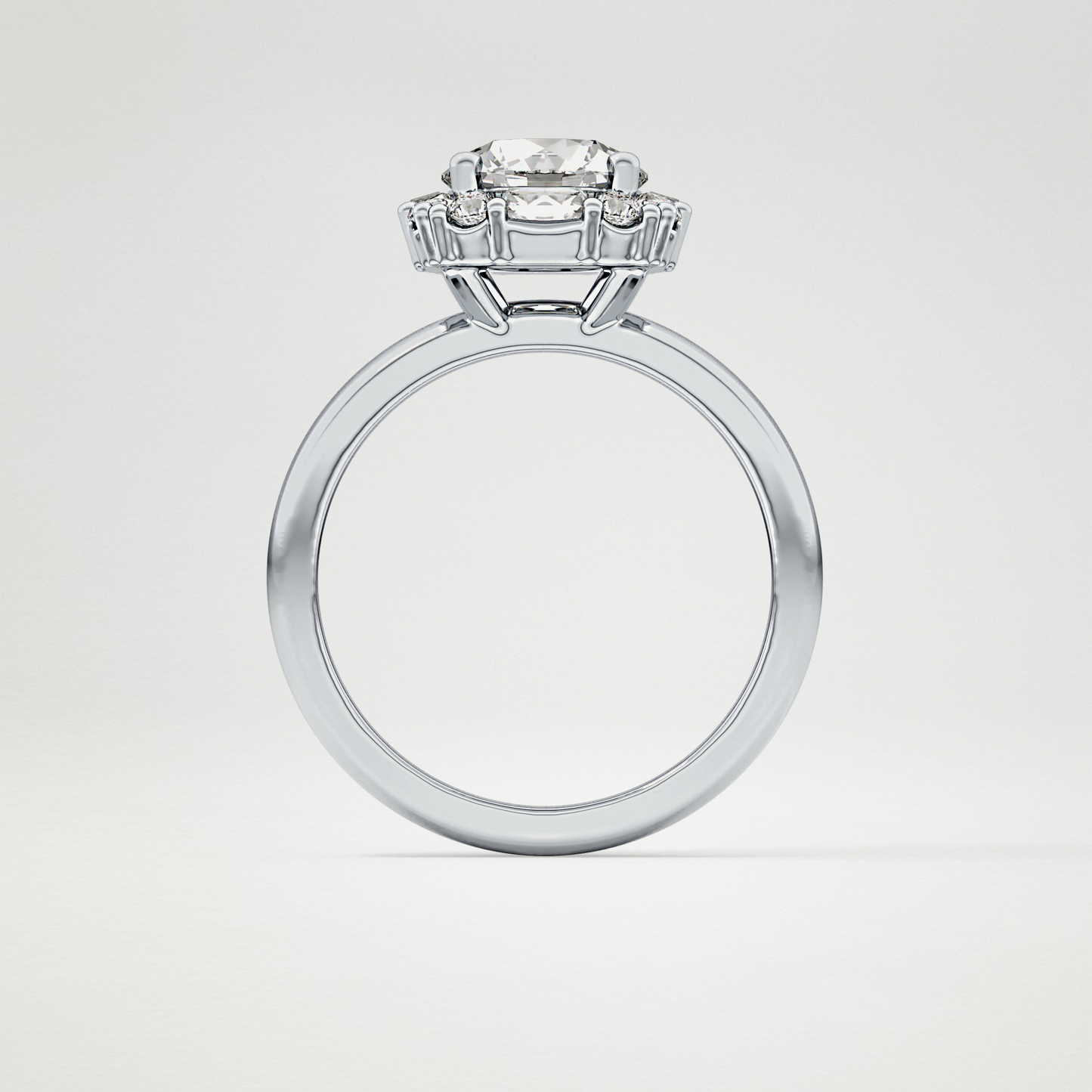 Round Cluster Lab Grown Diamond Engagement Ring