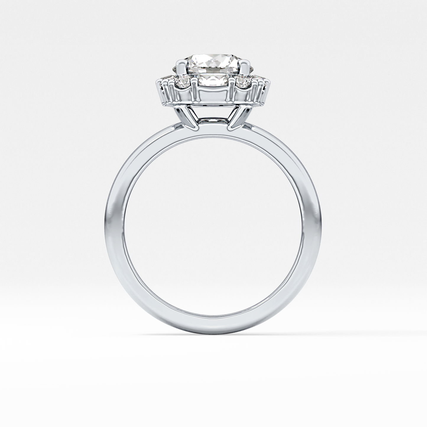 Round Cluster Lab Grown Diamond Engagement Ring