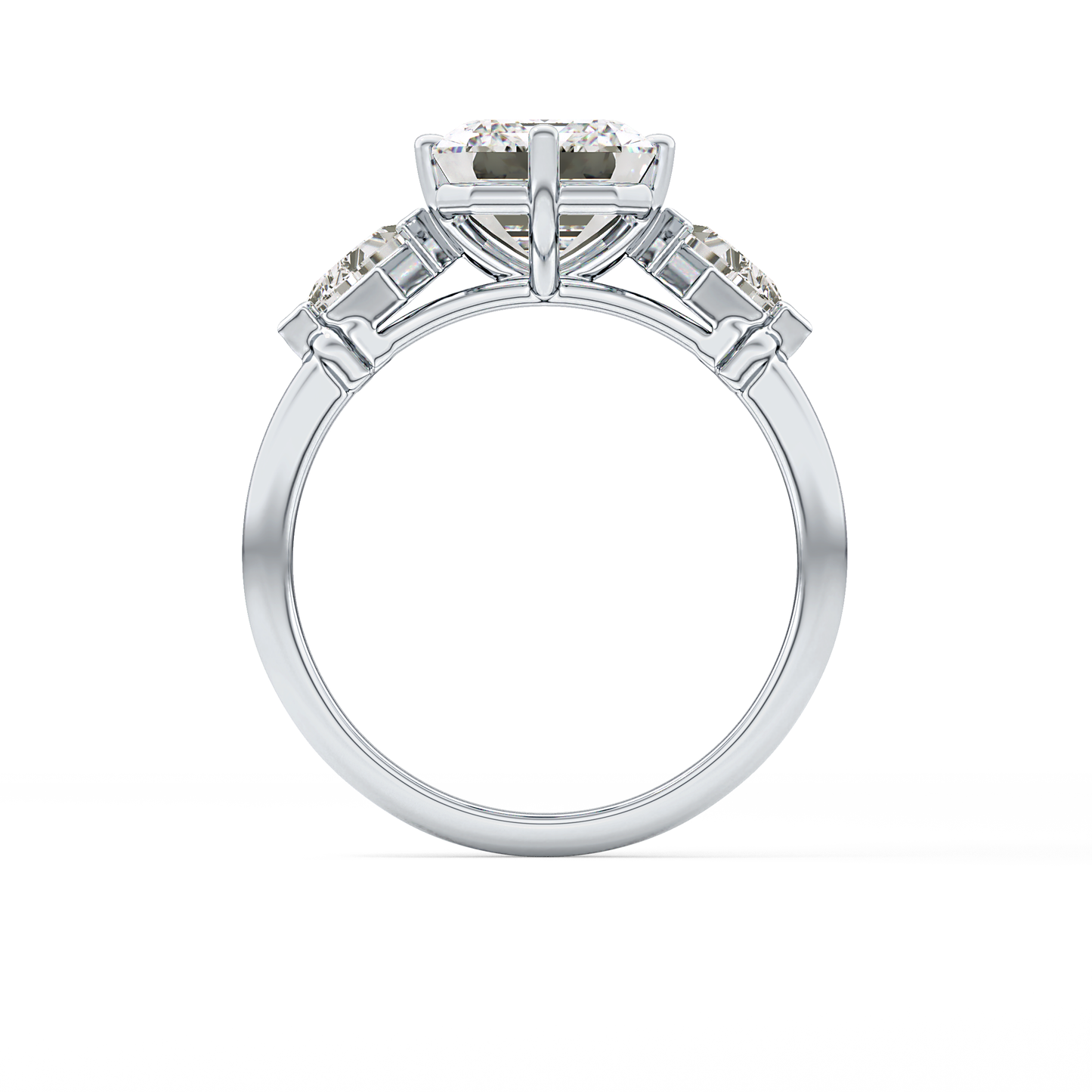 Emerald Solitaire Lab Grown Diamond Engagement Ring