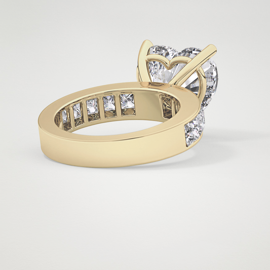 Heart Channel Pave Lab Grown Diamond Engagement Ring