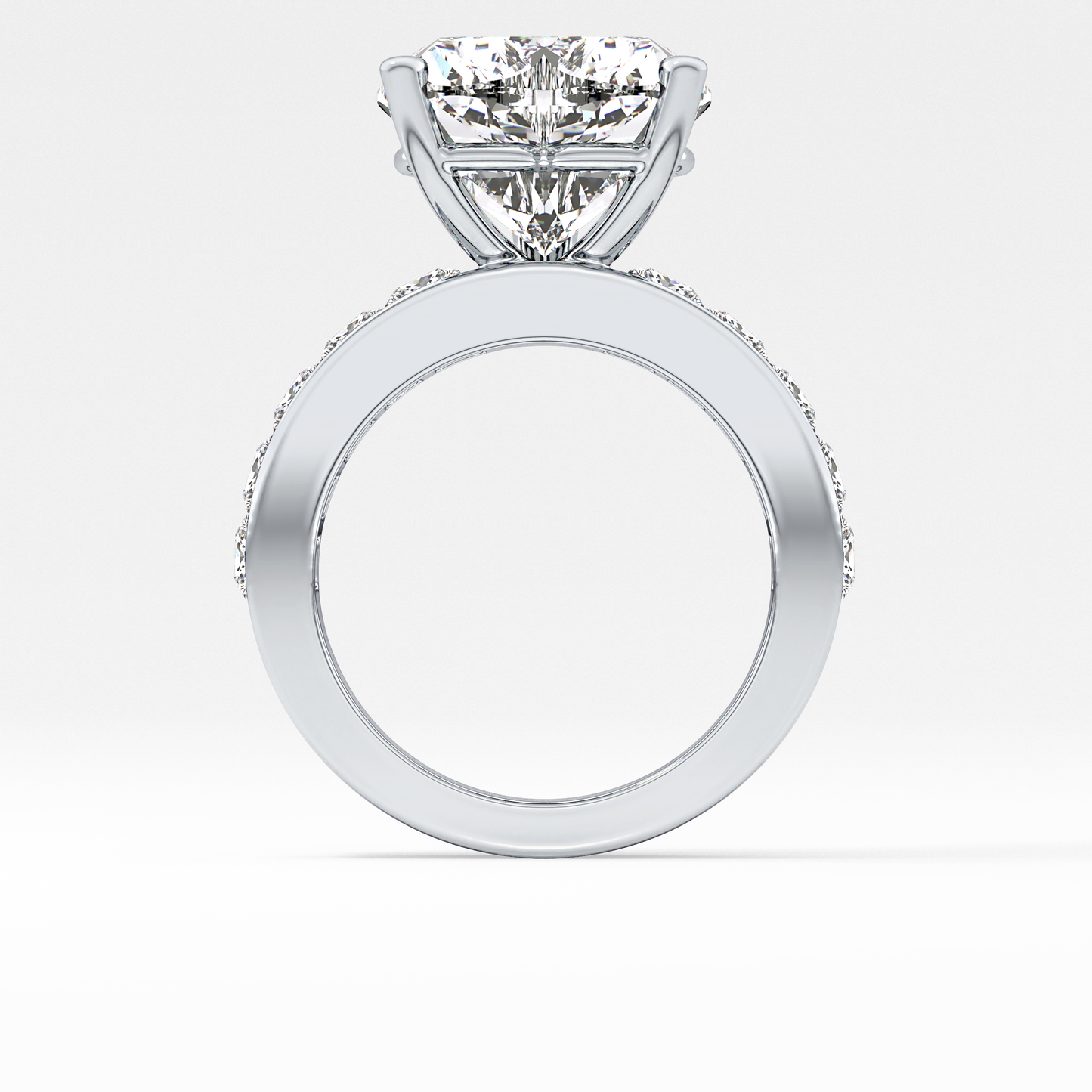 Heart Channel Pave Lab Grown Diamond Engagement Ring