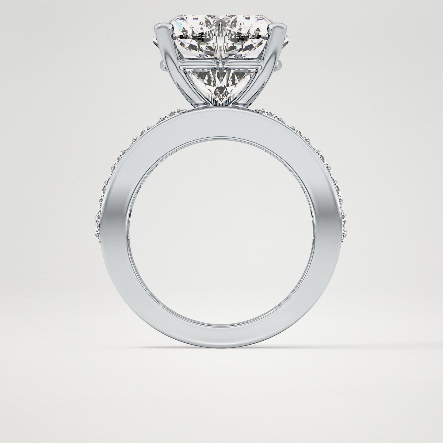 Heart Channel Pave Lab Grown Diamond Engagement Ring