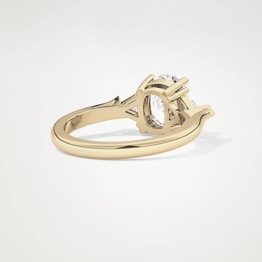 Cushion Three Stone Lab Grown Diamond Engagement Ring