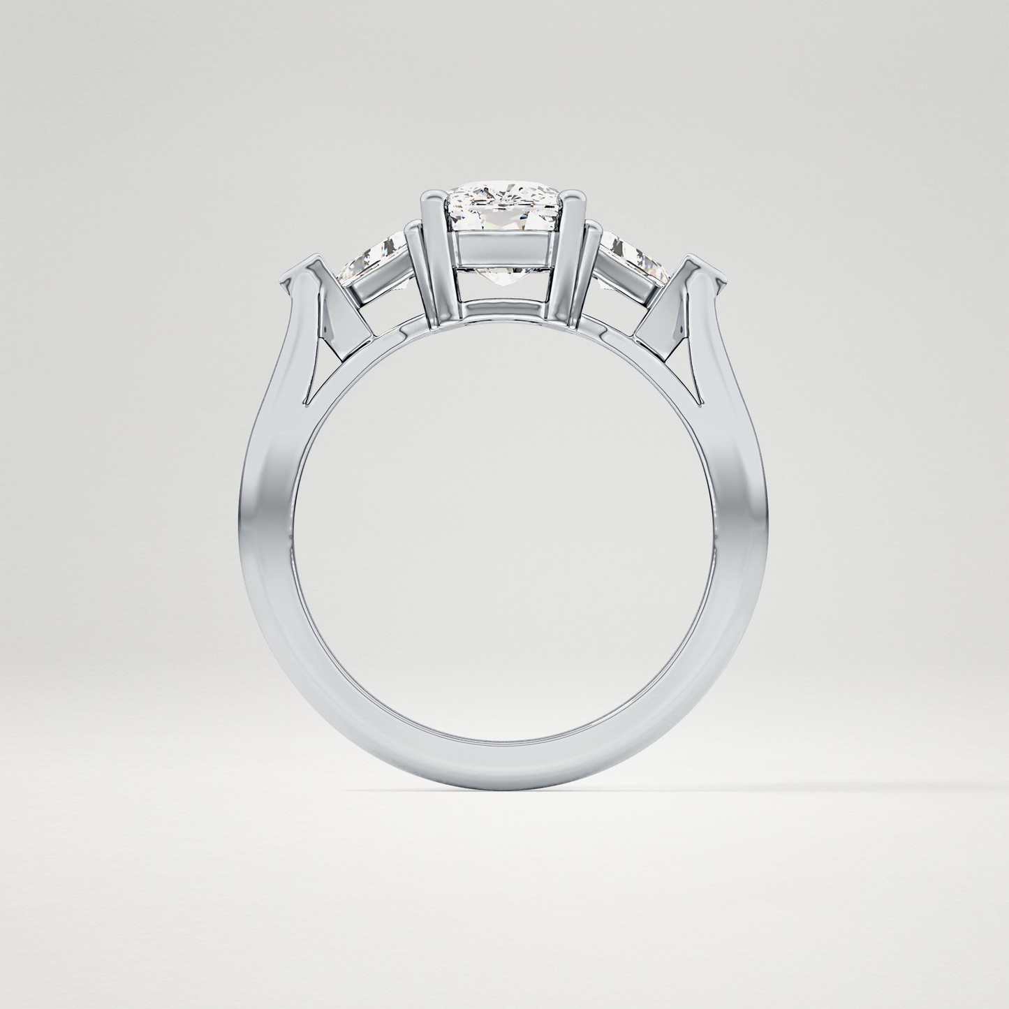 Cushion Three Stone Lab Grown Diamond Engagement Ring