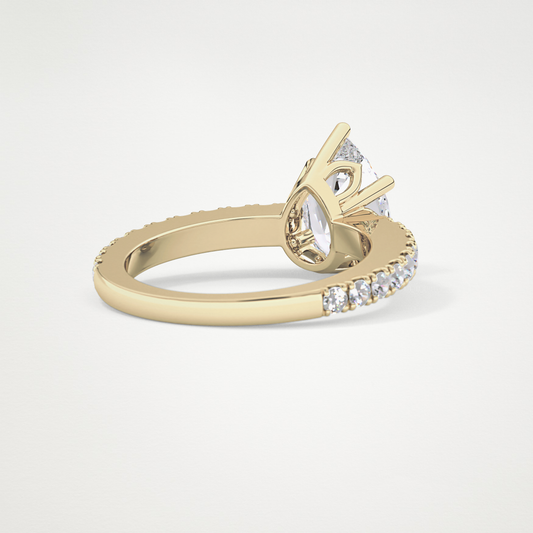 Pear Pave Lab Grown Diamond Engagement Ring