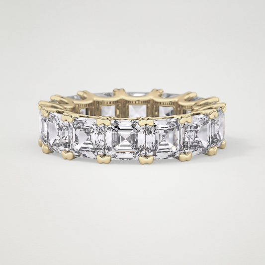 10.21 TCW Asscher Lab Grown Diamond Full Eternity Wedding Band