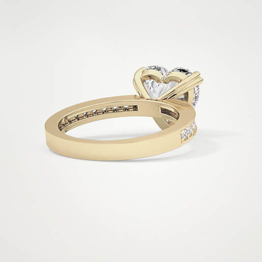 Heart Channel Pave Lab Grown Diamond Engagement Ring