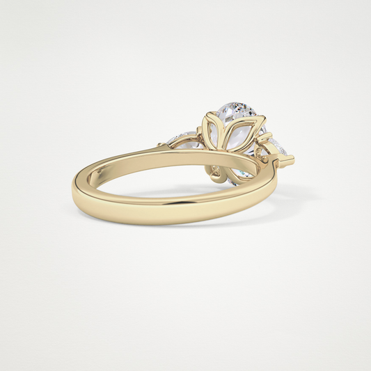 Oval Three Stone Lab Grown Diamond Engagement Ring