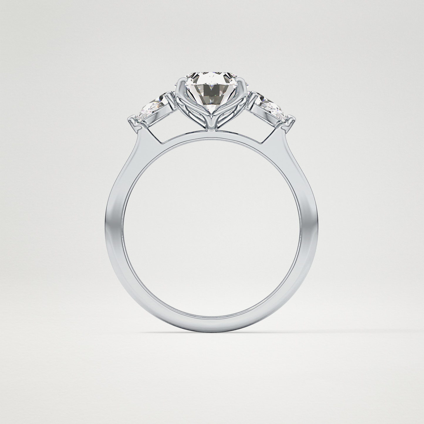 Oval Three Stone Lab Grown Diamond Engagement Ring