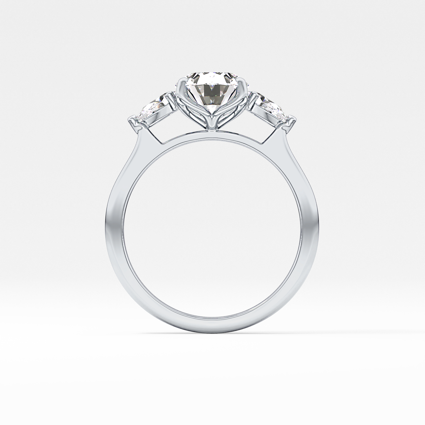 Oval Three Stone Lab Grown Diamond Engagement Ring