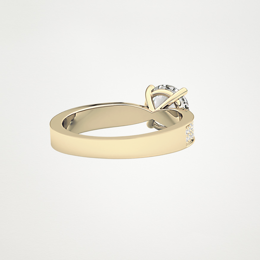 Round Pave Lab Grown Diamond Engagement Ring