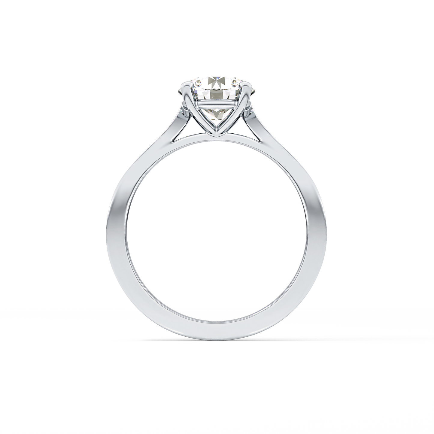 Round Pave Lab Grown Diamond Engagement Ring