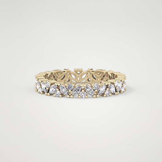 0.77 TCW Marquise & Round Lab Grown Diamond Full Eternity Wedding Band