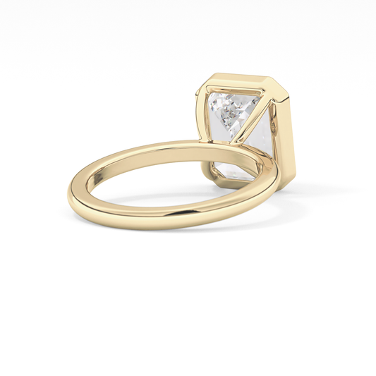 Emerald Solitaire Bezel Lab Grown Diamond Engagement Ring