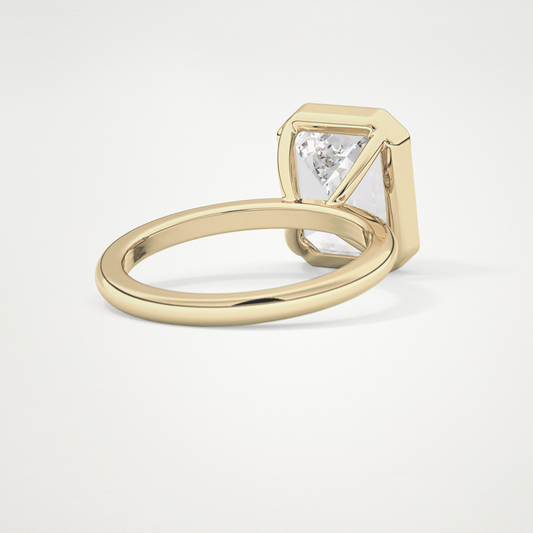 Emerald Solitaire Bezel Lab Grown Diamond Engagement Ring