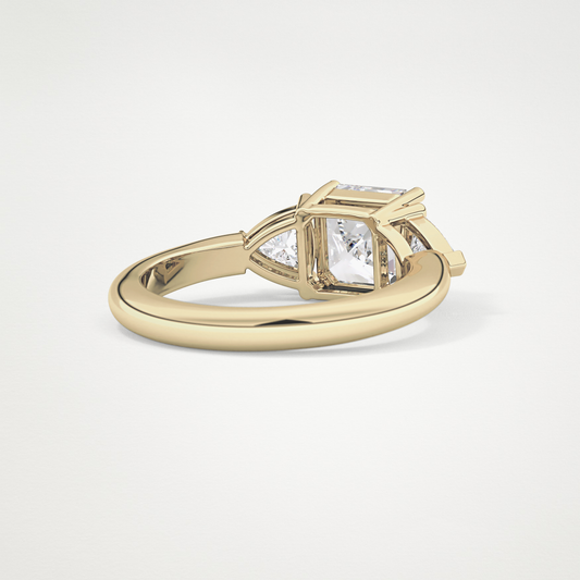Emerald Three Stone Lab Grown Diamond Engagement Ring