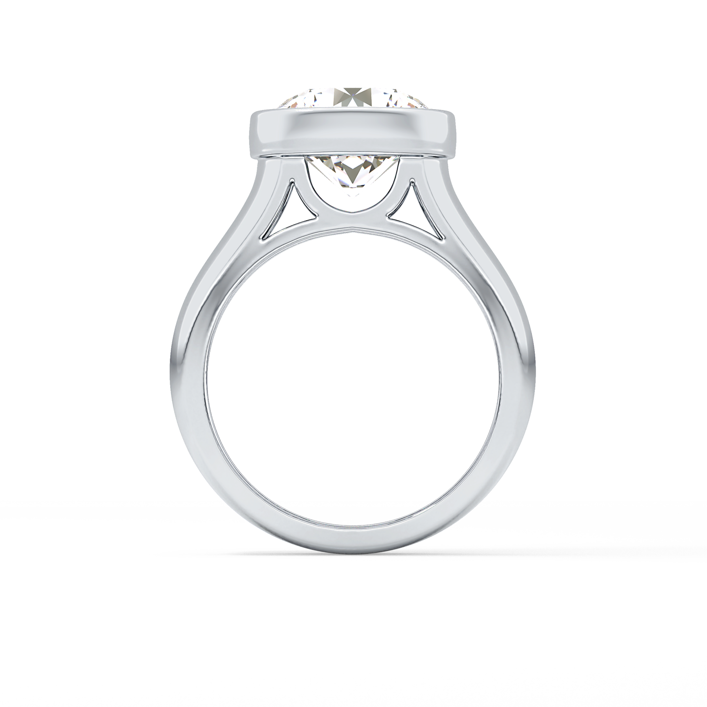 Round Cut 3.6 Carat Moissanite Men's Wedding Band - Bezel Setting in Gold