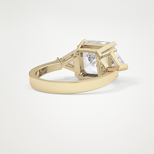 Emerald Three Stone Lab Grown Diamond Engagement Ring