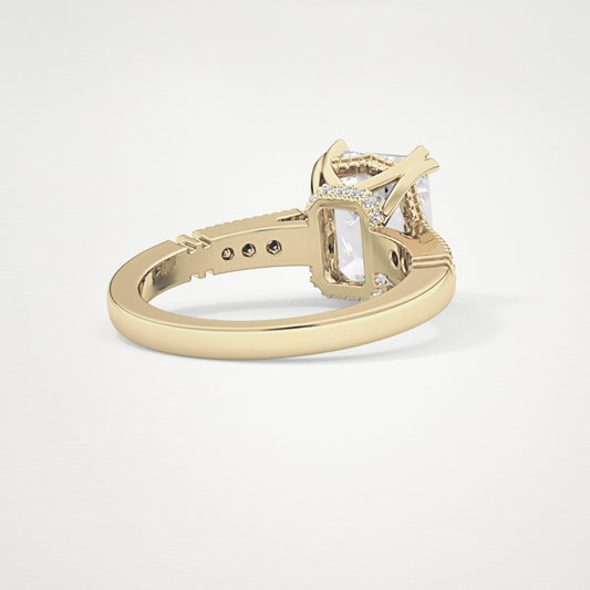 Emerald Pave Lab Grown Diamond Engagement Ring