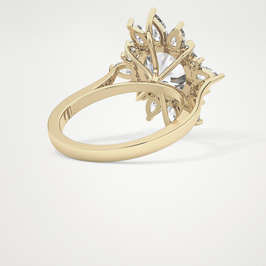 Round Cluster Lab Grown Diamond Engagement Ring
